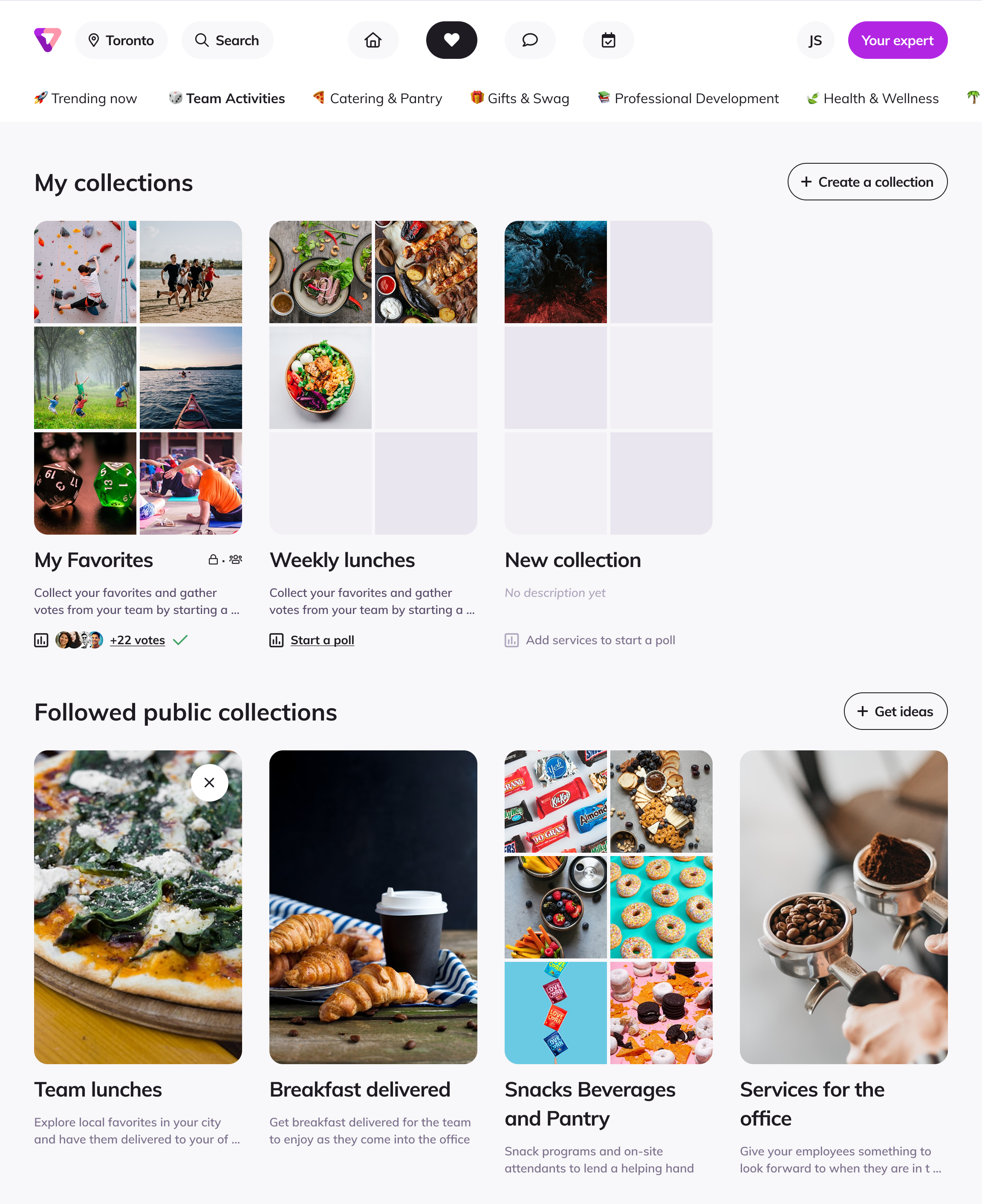 Thriver collections page