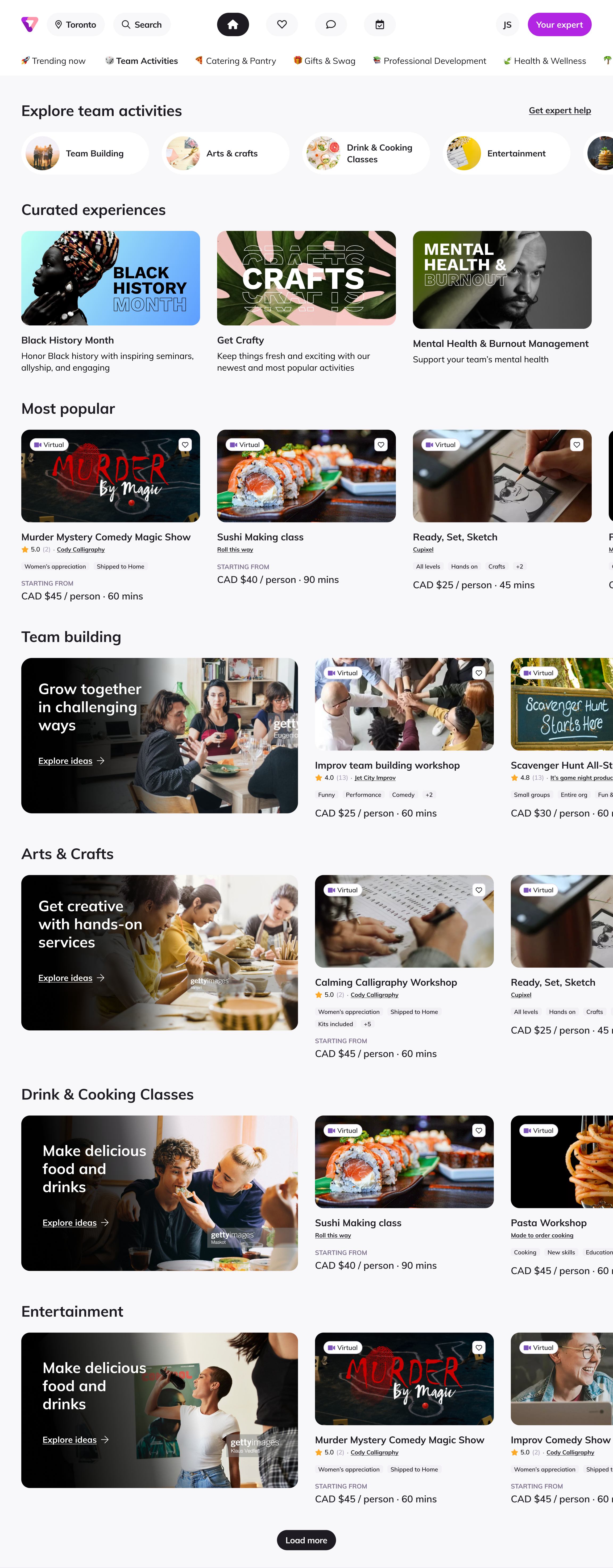 Thriver explore page